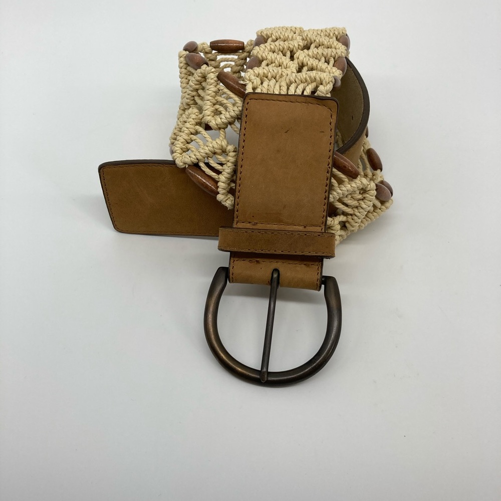 Tommy Bahama Leather and Macrame Belt